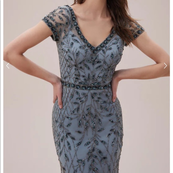 NWT SIZE 4 SYLVEE OLEG CASSINI SAGE GOWN - Picture 2 of 9